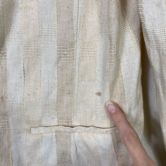 Vintage Counterparts Beige Striped Plaid Textured Blazer Jacket - Picture 5 of 5